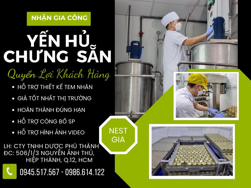 Nhận gia công và sản xuất các sản phẩm yến sào đóng hủ